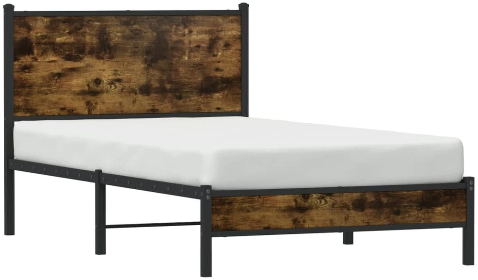 Lova Lovos rėmas be čiužinio, dūminio ąžuolo, 100x190cm, metalas