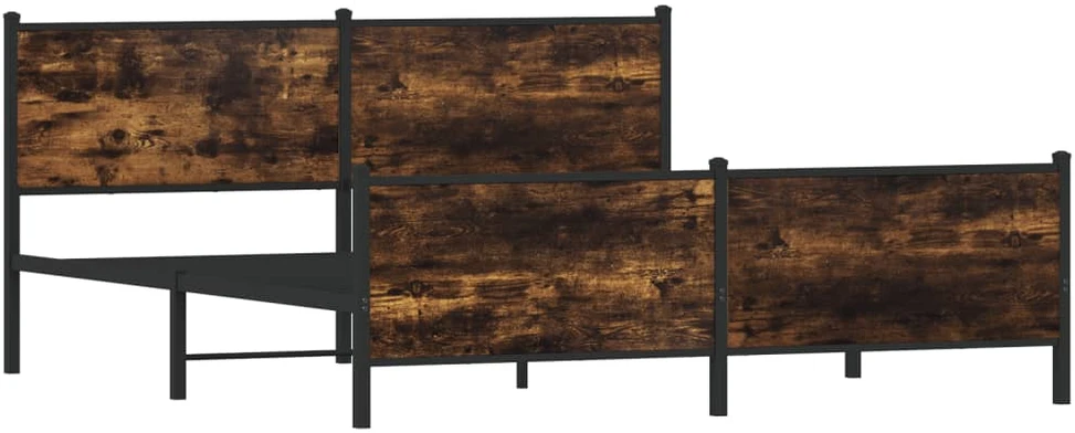 Lova Lovos rėmas be čiužinio, dūminio ąžuolo, 183x213cm, metalas