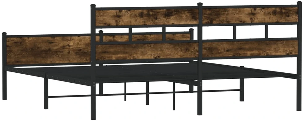 Lovos rėmas be čiužinio, dūminio ąžuolo, 180x200cm, metalas