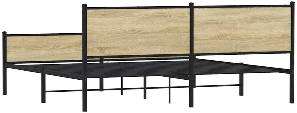 Lovos rėmas be čiužinio, dūminio ąžuolo, 200x200cm, metalas