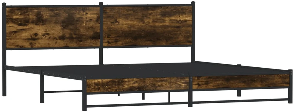 Lovos rėmas be čiužinio, dūminio ąžuolo, 200x200cm, metalas