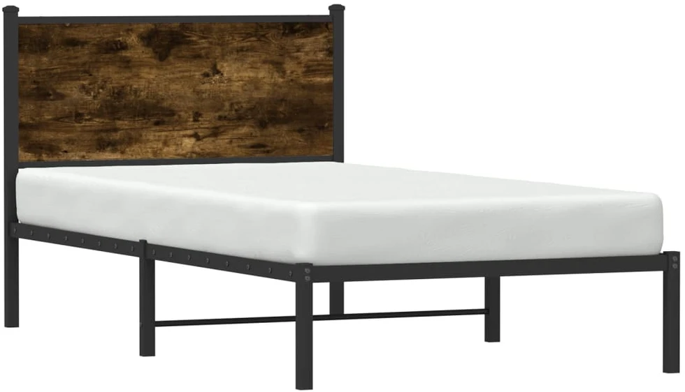 Lova Lovos rėmas be čiužinio, dūminio ąžuolo, 100x190cm, metalas