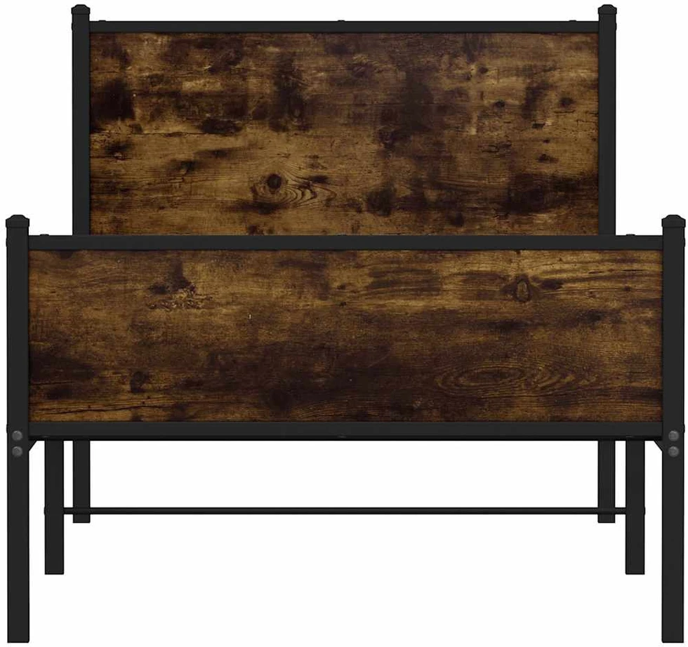 Lovos rėmas be čiužinio, dūminio ąžuolo, 75x190cm, metalas