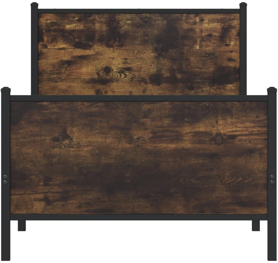 Lovos rėmas be čiužinio, dūminio ąžuolo, 90x200cm, metalas