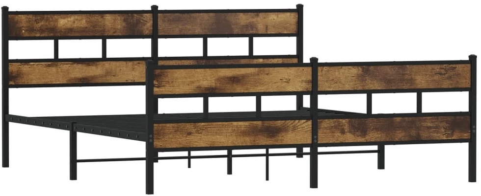 Lova Lovos rėmas be čiužinio, dūminio ąžuolo, 193x203cm, metalas