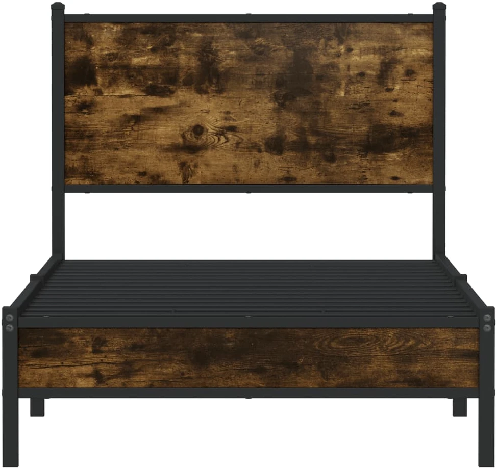 Lovos rėmas be čiužinio, dūminio ąžuolo, 90x200cm, metalas