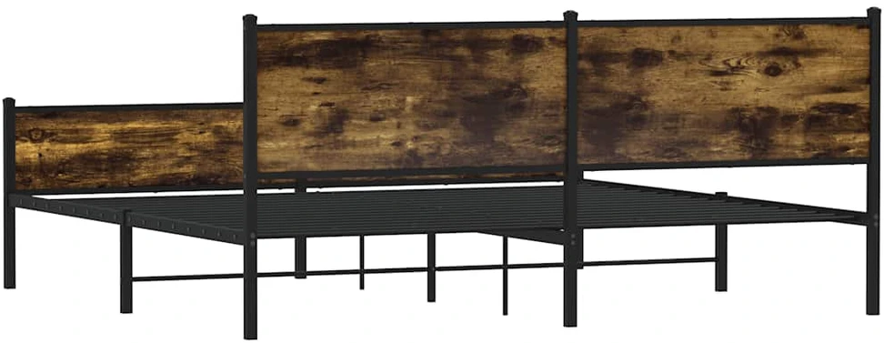 Lova Lovos rėmas be čiužinio, dūminio ąžuolo, 193x203cm, metalas