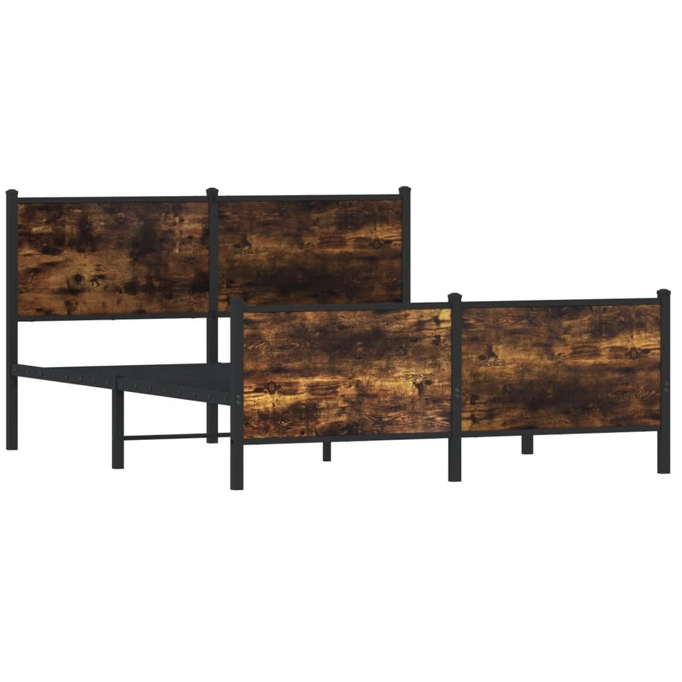 Lova Lovos rėmas be čiužinio, dūminio ąžuolo, 137x190 cm, metalas