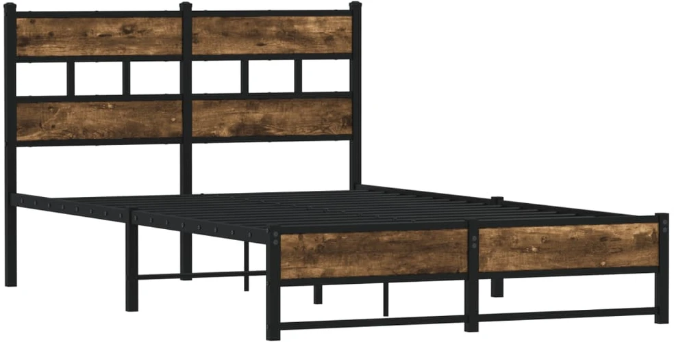 Lovos rėmas be čiužinio, dūminio ąžuolo, 120x200cm, metalas