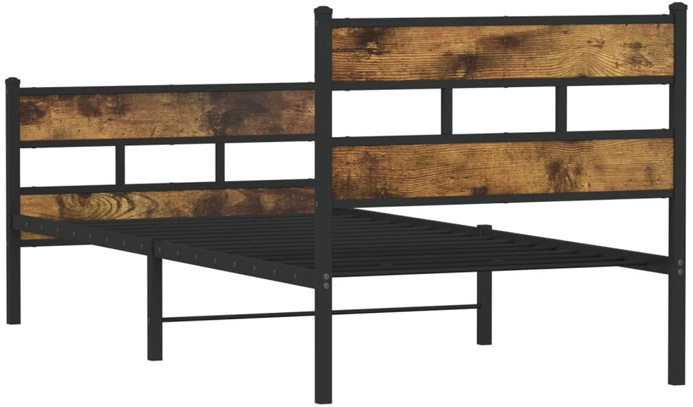 Lova Lovos rėmas be čiužinio, dūminio ąžuolo, 100x190cm, metalas