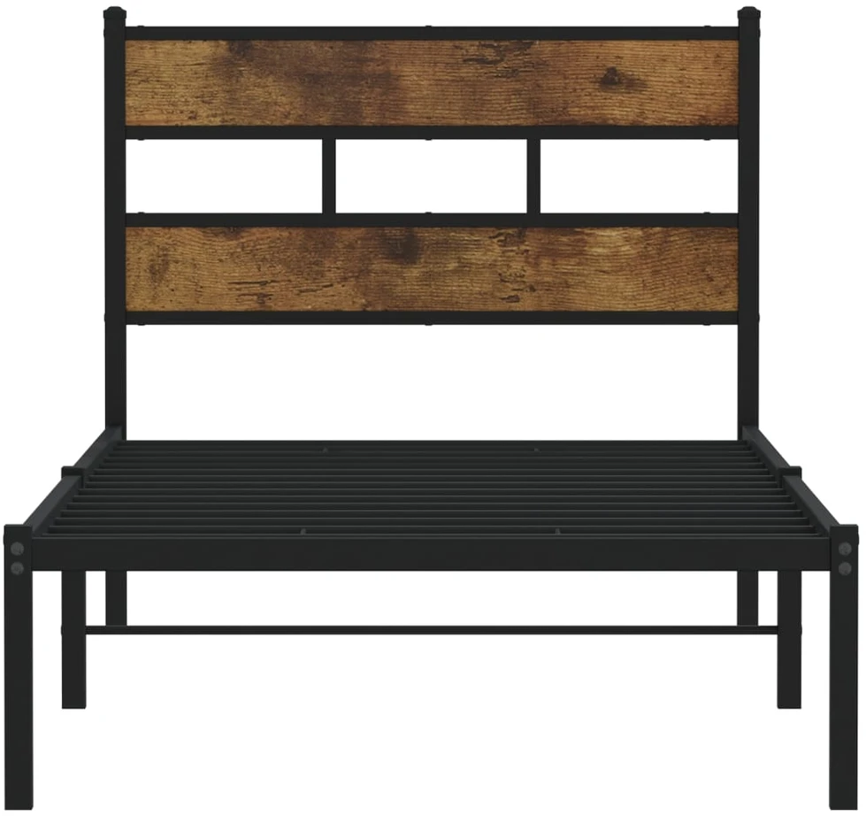 Lova Lovos rėmas be čiužinio, dūminio ąžuolo, 107x203cm, metalas