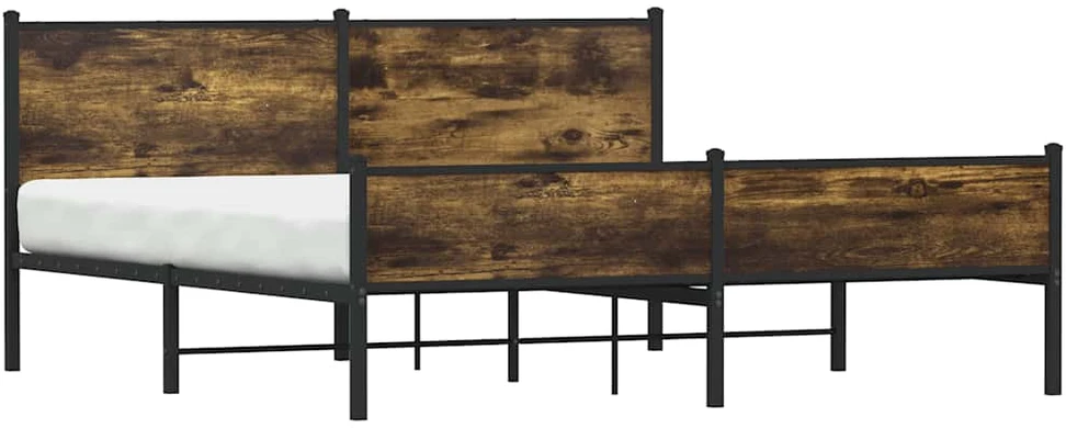 Lovos rėmas be čiužinio, dūminio ąžuolo, 160x200cm, metalas