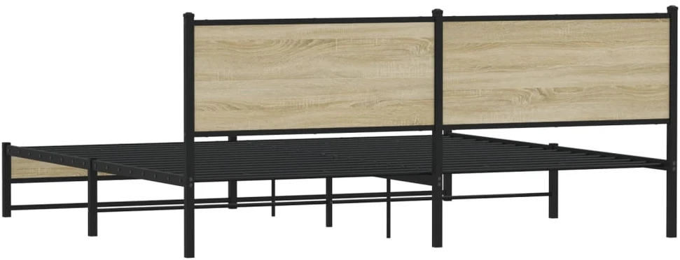 Lovos rėmas be čiužinio, dūminio ąžuolo, 200x200cm, metalas