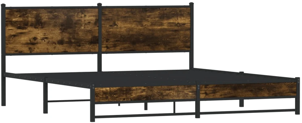 Lovos rėmas be čiužinio, dūminio ąžuolo, 160x200cm, metalas