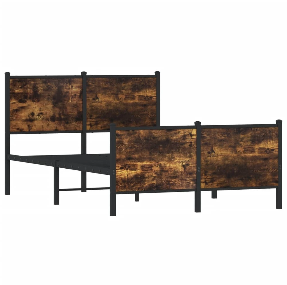 Lovos rėmas be čiužinio, dūminio ąžuolo, 120x190cm, metalas