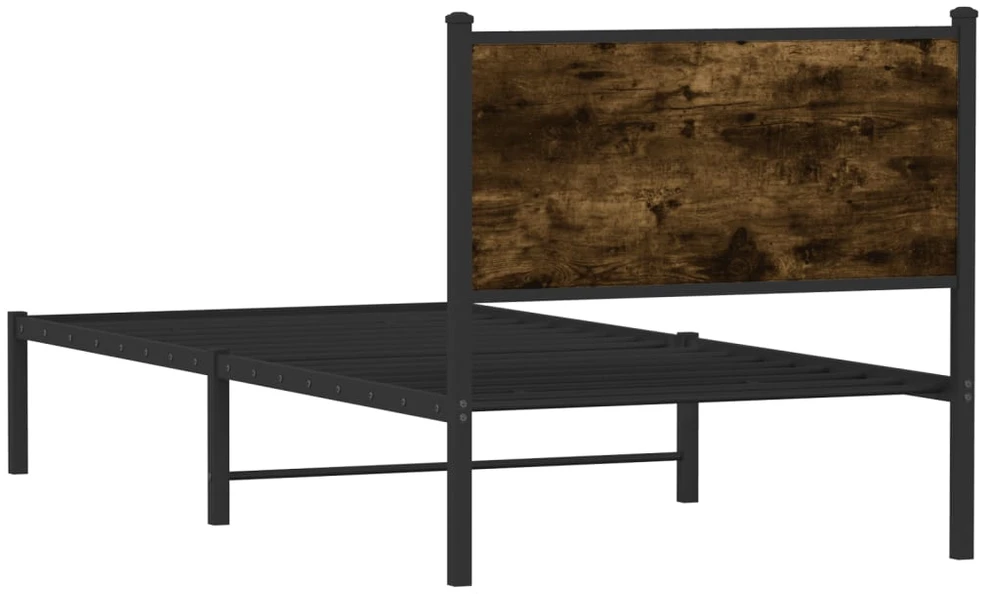 Lovos rėmas be čiužinio, dūminio ąžuolo, 90x200cm, metalas
