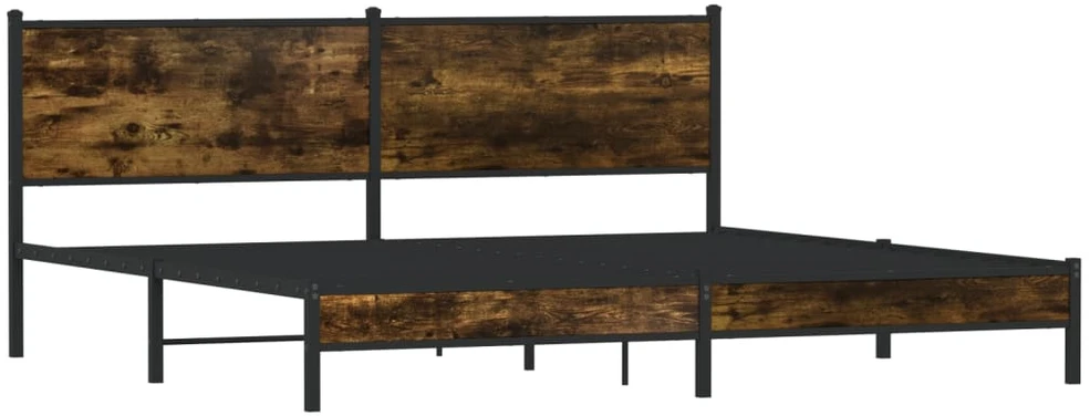 Lovos rėmas be čiužinio, dūminio ąžuolo, 200x200cm, metalas