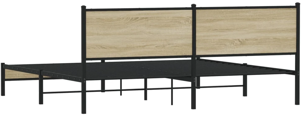 Lovos rėmas be čiužinio, dūminio ąžuolo, 200x200cm, metalas
