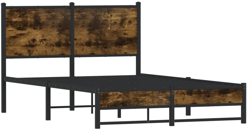 Lovos rėmas be čiužinio, dūminio ąžuolo, 120x190cm, metalas