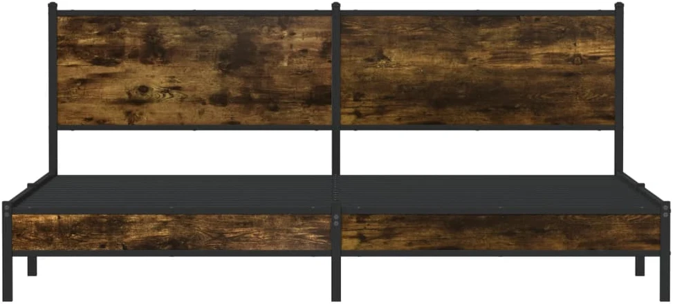 Lovos rėmas be čiužinio, dūminio ąžuolo, 200x200cm, metalas