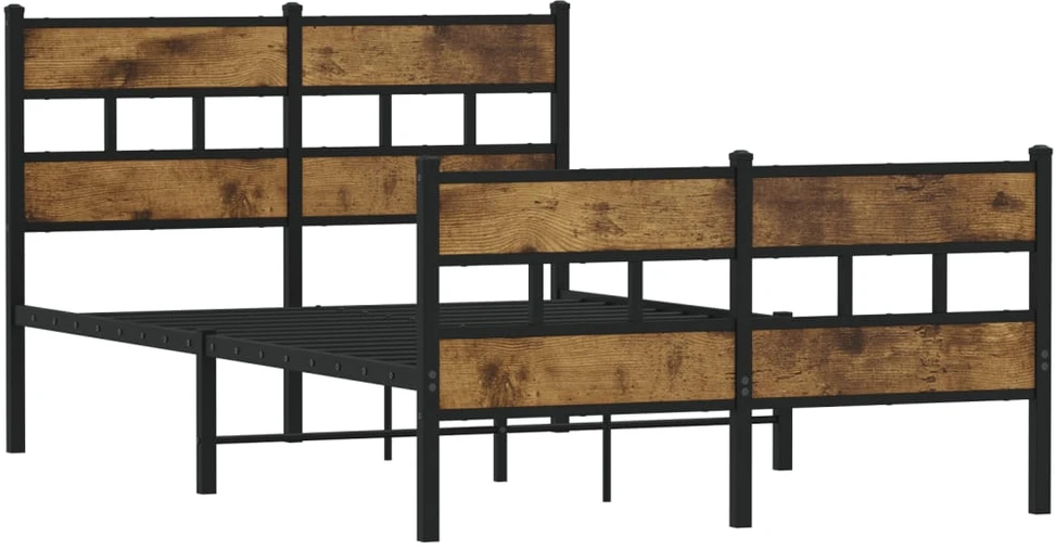 Lovos rėmas be čiužinio, dūminio ąžuolo, 120x200cm, metalas