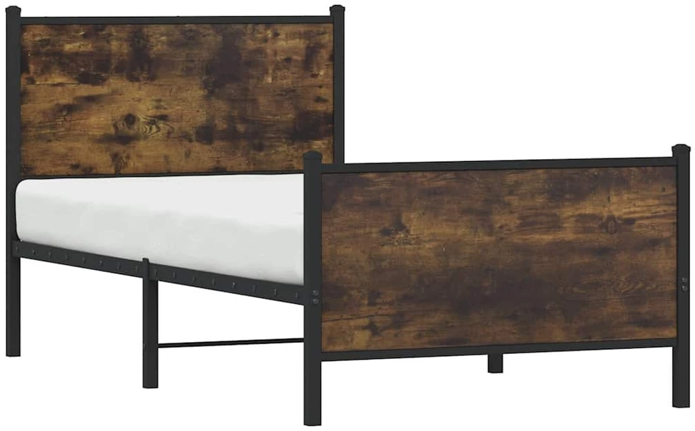 Lovos rėmas be čiužinio, dūminio ąžuolo, 80x200cm, metalas