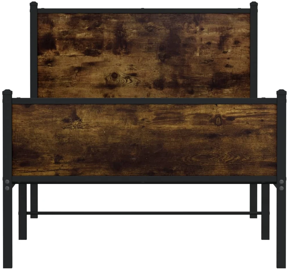 Lovos rėmas be čiužinio, dūminio ąžuolo, 90x200cm, metalas