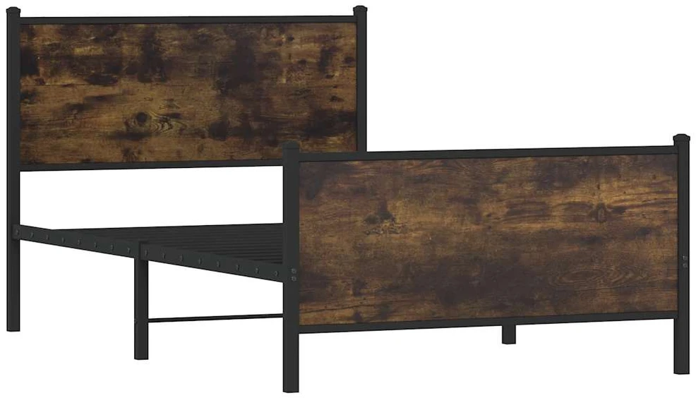 Lova Lovos rėmas be čiužinio, dūminio ąžuolo, 100x190cm, metalas