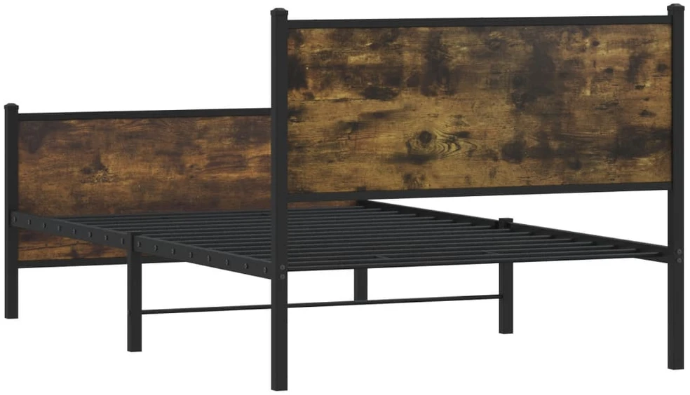 Lova Lovos rėmas be čiužinio, dūminio ąžuolo, 107x203cm, metalas
