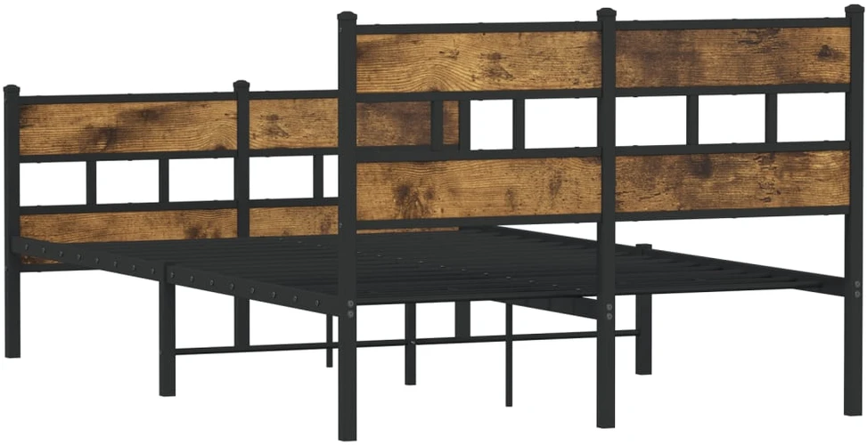 Lovos rėmas be čiužinio, dūminio ąžuolo, 120x190cm, metalas