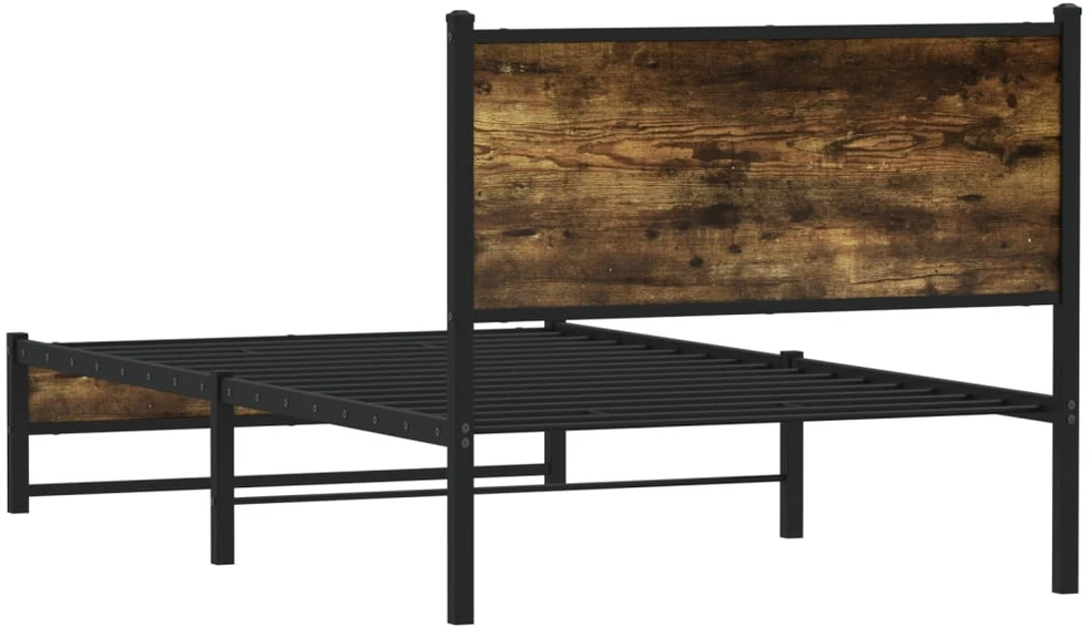 Lovos rėmas be čiužinio, dūminio ąžuolo, 100x200cm, metalas