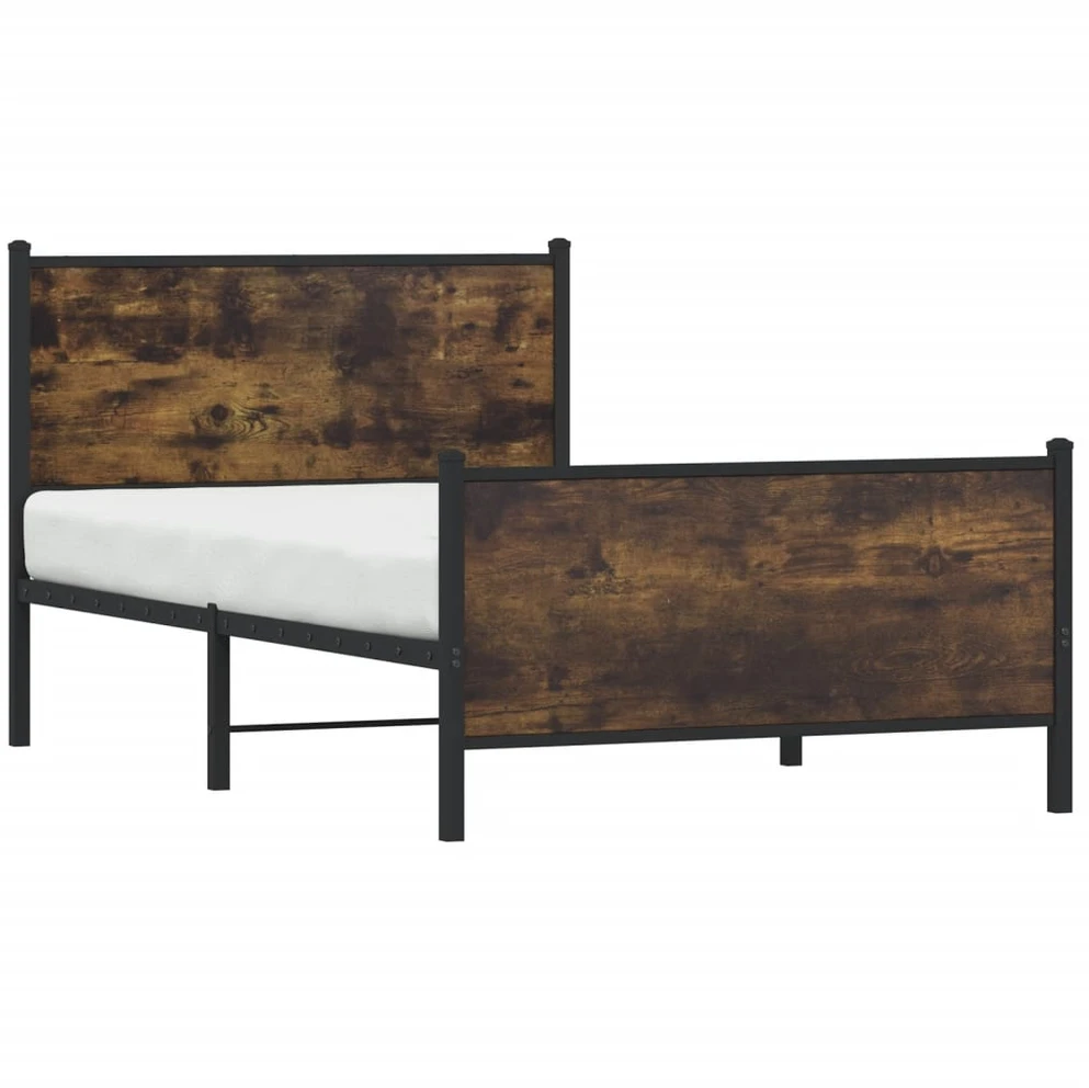 Lovos rėmas be čiužinio, dūminio ąžuolo, 100x200cm, metalas