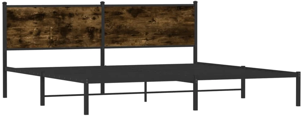 Lovos rėmas be čiužinio, dūminio ąžuolo, 200x200cm, metalas