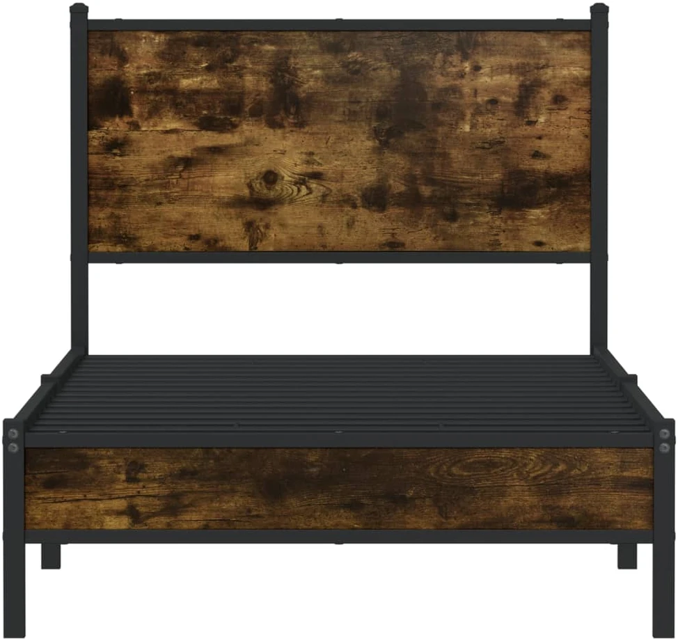Lovos rėmas be čiužinio, dūminio ąžuolo, 80x200cm, metalas