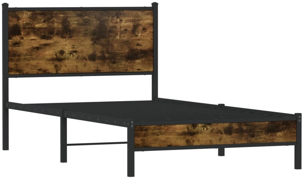 Lova Lovos rėmas be čiužinio, dūminio ąžuolo, 100x190cm, metalas