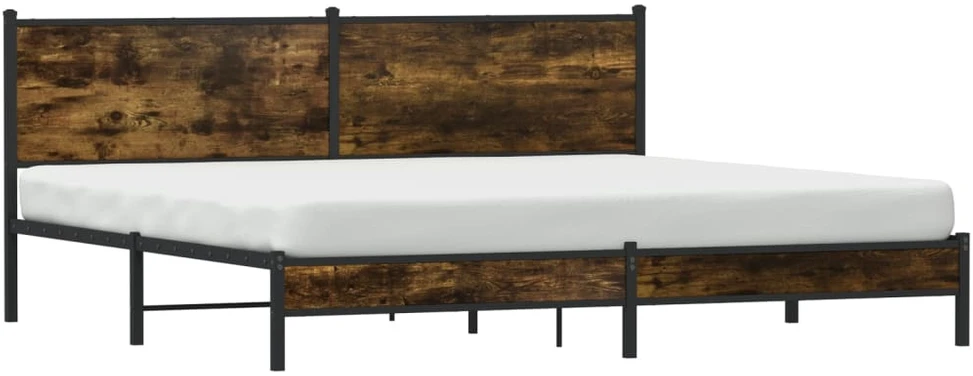 Lovos rėmas be čiužinio, dūminio ąžuolo, 200x200cm, metalas