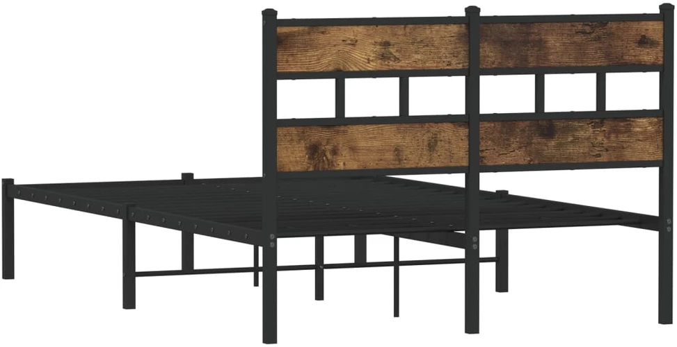 Lovos rėmas be čiužinio, dūminio ąžuolo, 120x200cm, metalas