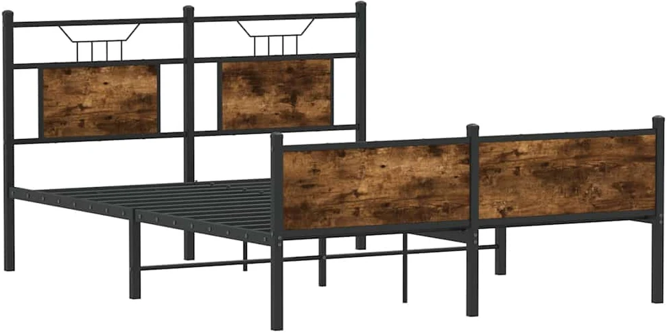 Lovos rėmas be čiužinio, dūminio ąžuolo, 140x200cm, mediena