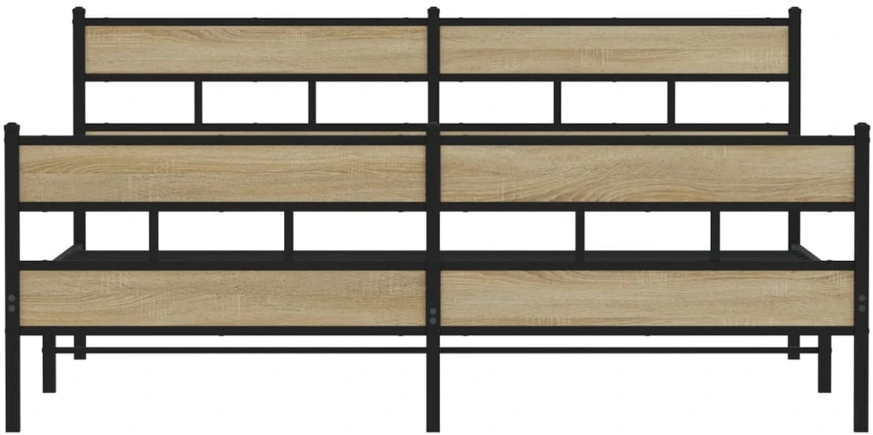 Lovos rėmas be čiužinio, dūminio ąžuolo, 200x200cm, metalas
