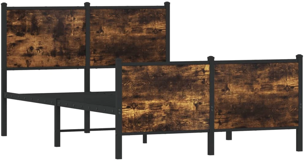 Lovos rėmas be čiužinio, dūminio ąžuolo, 120x200cm, metalas