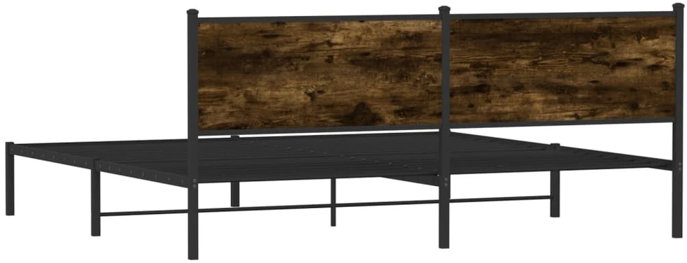 Lovos rėmas be čiužinio, dūminio ąžuolo, 200x200cm, metalas