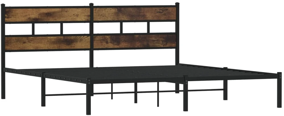 Lovos rėmas be čiužinio, dūminio ąžuolo, 180x200cm, metalas