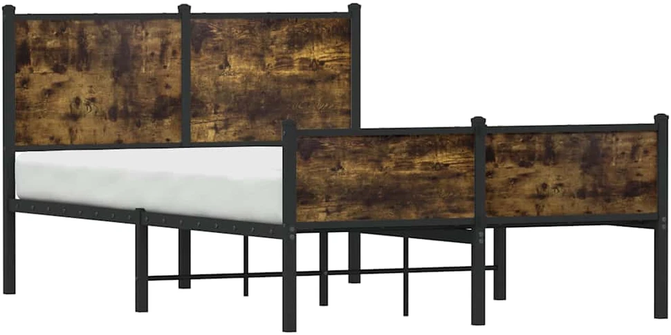 Lovos rėmas be čiužinio, dūminio ąžuolo, 120x200cm, metalas