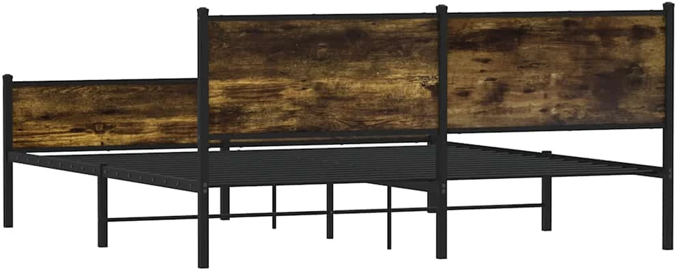 Lovos rėmas be čiužinio, dūminio ąžuolo, 160x200cm, metalas