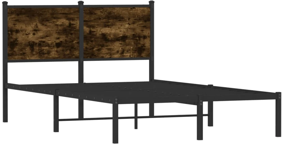 Lovos rėmas be čiužinio, dūminio ąžuolo, 120x190cm, metalas