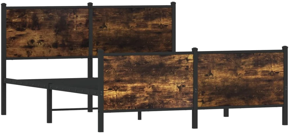 Lovos rėmas be čiužinio, dūminio ąžuolo, 140x200cm, metalas