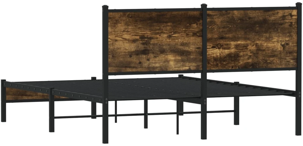 Lovos rėmas be čiužinio, dūminio ąžuolo, 140x190cm, metalas