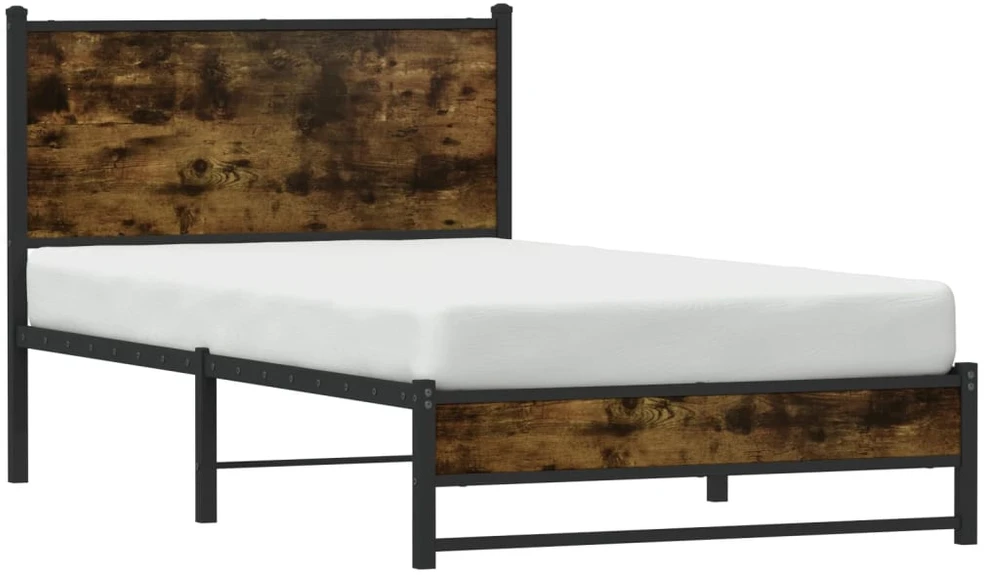 Lova Lovos rėmas be čiužinio, dūminio ąžuolo, 107x203cm, metalas