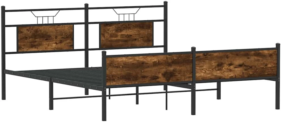 Lovos rėmas be čiužinio, dūminio ąžuolo, 180x200cm, metalas