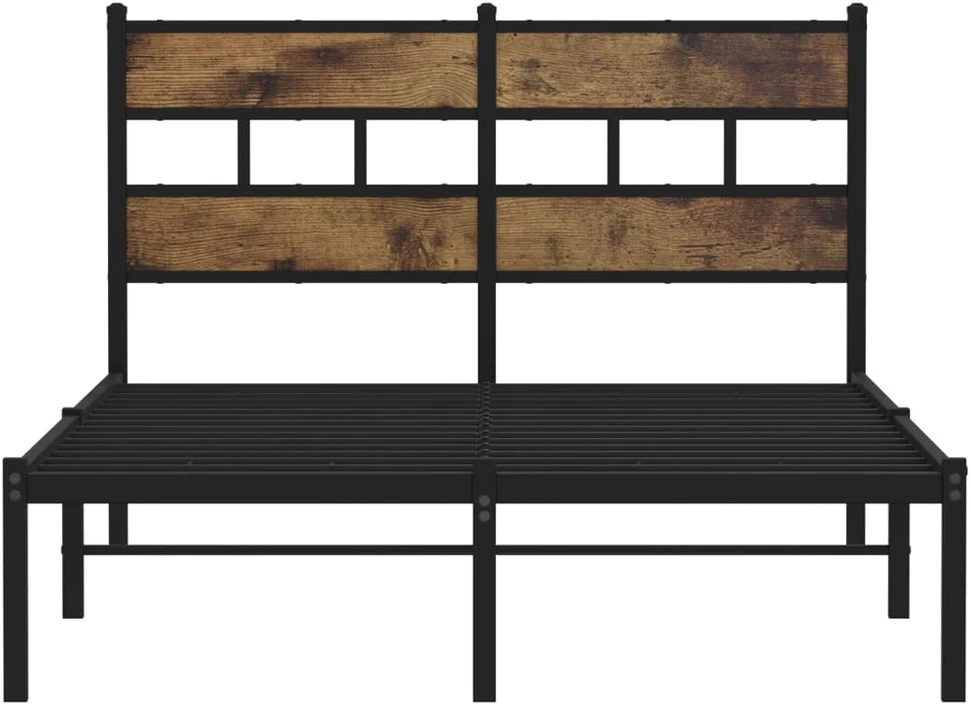 Lovos rėmas be čiužinio, dūminio ąžuolo, 120x200cm, metalas